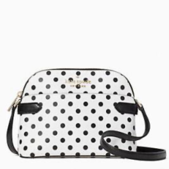 kate spade Bags Kate Spade White And Black Polka Dot Dome Crossbody